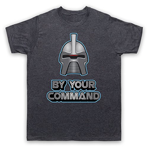 My Icon Art & Clothing Battlestar Cylon by Your Command Sci Fi TV Herren T-Shirt, Jahrgang Schiefer, Small von My Icon Art & Clothing