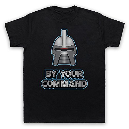 My Icon Art & Clothing Battlestar Cylon by Your Command Sci Fi TV Herren T-Shirt, Schwarz, Medium von My Icon Art & Clothing