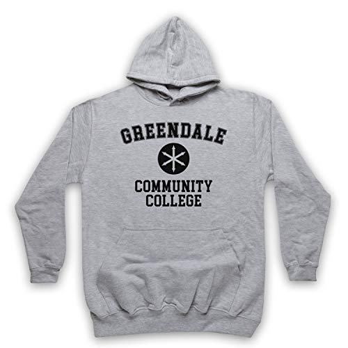 My Icon Art & Clothing Community Greendale Community College Erwachsenen Kapuzensweater, Grau, Large von My Icon Art & Clothing