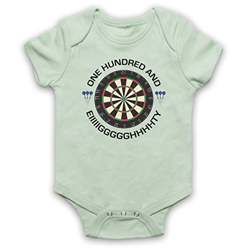 My Icon Art & Clothing Darts Dartboard One Hundred and Eighty Eiiiigggghhhhhty Babystrampler, Hellgrün, 3-6 Monate von My Icon Art & Clothing