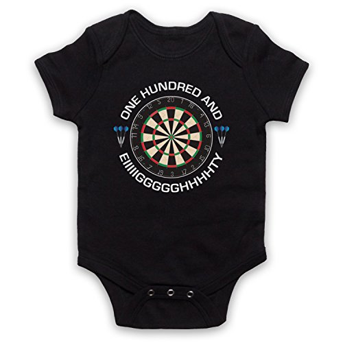 My Icon Art & Clothing Darts Dartboard One Hundred and Eighty Eiiiigggghhhhhty Babystrampler, Schwarz, 0-3 Monate von My Icon Art & Clothing