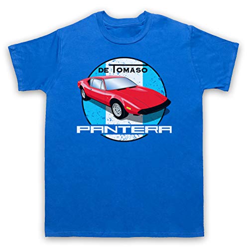 My Icon Art & Clothing De Tomaso Pantera Italian Classic Muscle Car Herren T-Shirt, Blau, Medium von My Icon Art & Clothing