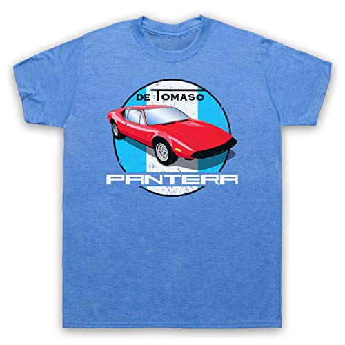 My Icon Art & Clothing De Tomaso Pantera Italian Classic Muscle Car Herren T-Shirt, Jahrgang Blau, Large von My Icon Art & Clothing