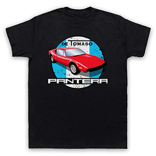 My Icon Art & Clothing De Tomaso Pantera Italian Classic Muscle Car Herren T-Shirt, Schwarz, Large von My Icon Art & Clothing