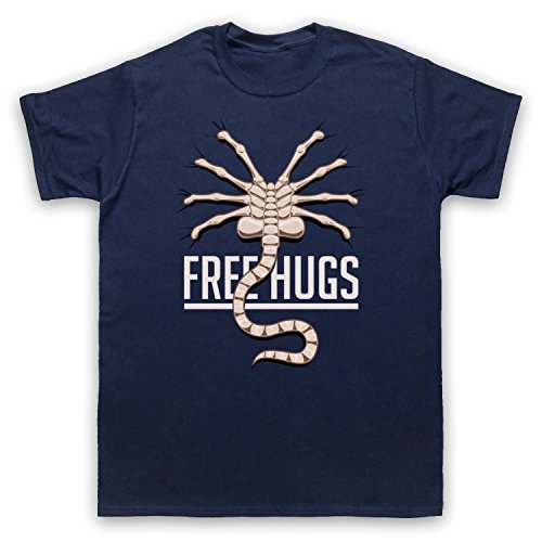 My Icon Art & Clothing Facehugger Free Hugs Space Sci Fi Alien Horror Film Herren T-Shirt, Ultramarinblau, Medium von My Icon Art & Clothing