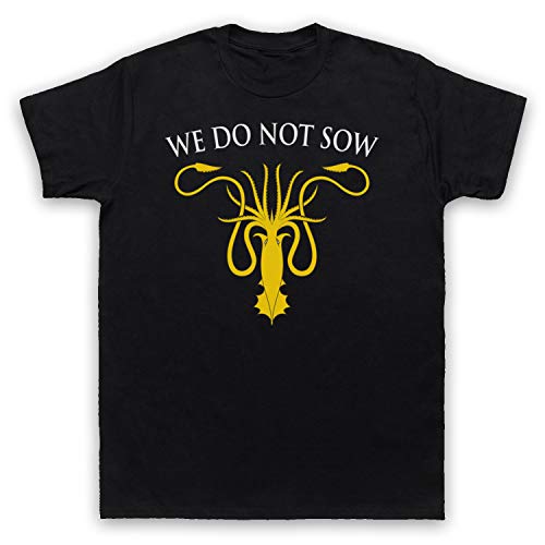 My Icon Art & Clothing GOT Thrones House Greyjoy Sigil We Do Not Sow Fantasy Novel TV Herren T-Shirt, Schwarz, Medium von My Icon Art & Clothing