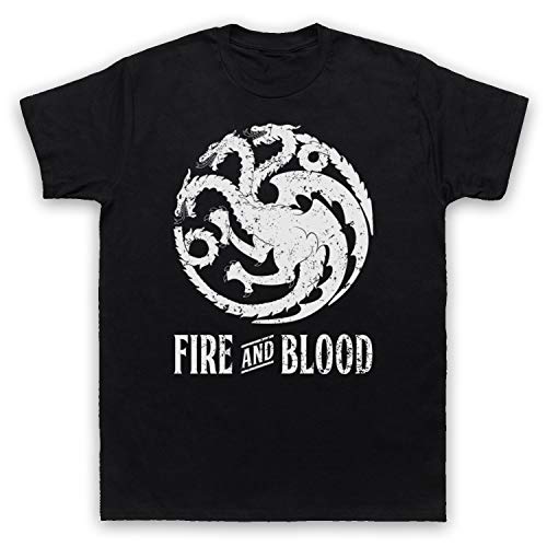 My Icon Art & Clothing GOT Thrones Targaryen Dragon Sigil Fire and Blood Herren T-Shirt, Schwarz, Medium von My Icon Art & Clothing