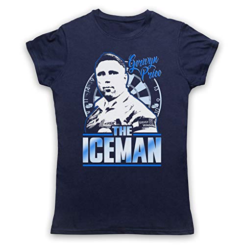 My Icon Art & Clothing Gerwyn Price The Iceman Darts Tribute Welsh Player Damen T-Shirt, Ultramarinblau, Small von My Icon Art & Clothing