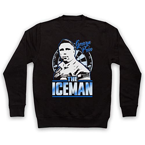 My Icon Art & Clothing Gerwyn Price The Iceman Darts Tribute Welsh Player Erwachsenen Sweatshirt, Schwarz, XL von My Icon Art & Clothing