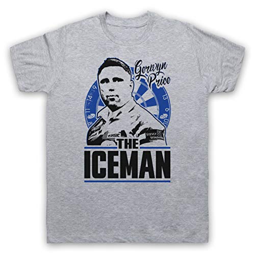 My Icon Art & Clothing Gerwyn Price The Iceman Darts Tribute Welsh Player Herren T-Shirt, Grau, Medium von My Icon Art & Clothing