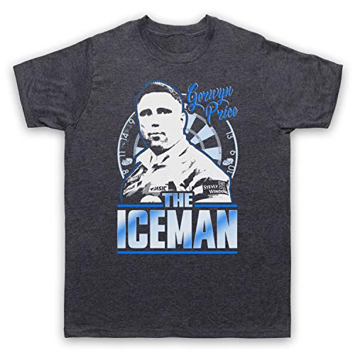 My Icon Art & Clothing Gerwyn Price The Iceman Darts Tribute Welsh Player Herren T-Shirt, Jahrgang Schiefer, 2XL von My Icon Art & Clothing