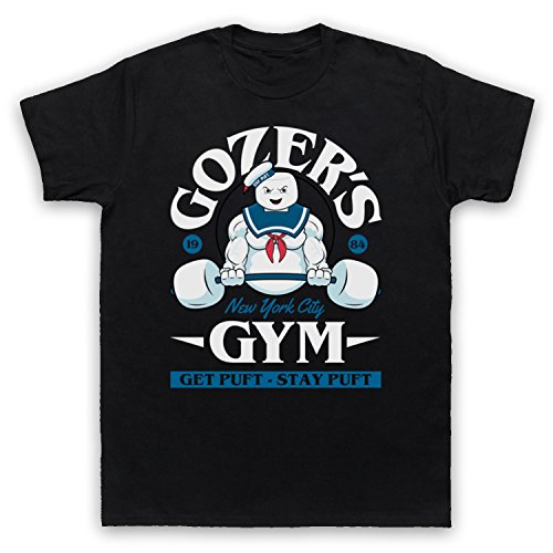 My Icon Art & Clothing Ghost Gozer's Gym Get Puft Stay Puft Bust Comedy Film Herren T-Shirt, Schwarz, XL von My Icon Art & Clothing