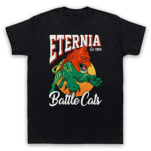 My Icon Art & Clothing He-Man Eternia Battle Cats Sports Team Parody Cartoon TV Herren T-Shirt, Schwarz, XL von My Icon Art & Clothing