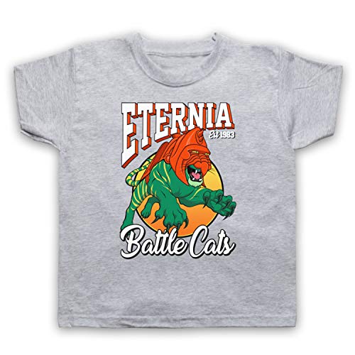 My Icon Art & Clothing He-Man Eternia Battle Cats Sports Team Parody Cartoon TV Kinder T-Shirt, Grau, 5-6 Jahren von My Icon Art & Clothing