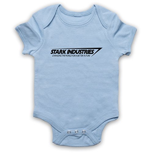 My Icon Art & Clothing Iron Stark Industries Graphic Novel Superhero Film Babystrampler, Hellblau, 3-6 Monate von My Icon Art & Clothing