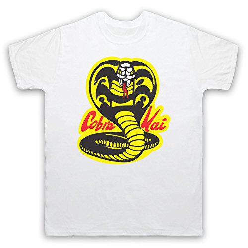 My Icon Art & Clothing Karate Cobra Kai Dojo Logo Sports Film Herren T-Shirt, Weiß, Small von My Icon Art & Clothing