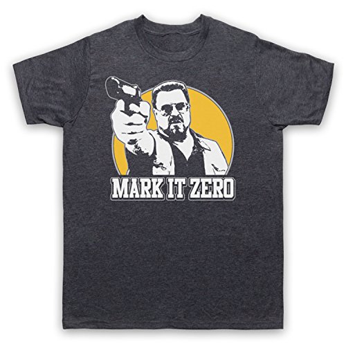 My Icon Art & Clothing Lebowski Walter Mark It Zero Comedy Film Herren T-Shirt, Jahrgang Schiefer, Medium von My Icon Art & Clothing