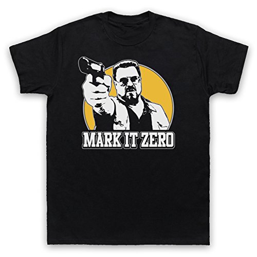 My Icon Art & Clothing Lebowski Walter Mark It Zero Comedy Film Herren T-Shirt, Schwarz, 2XL von My Icon Art & Clothing