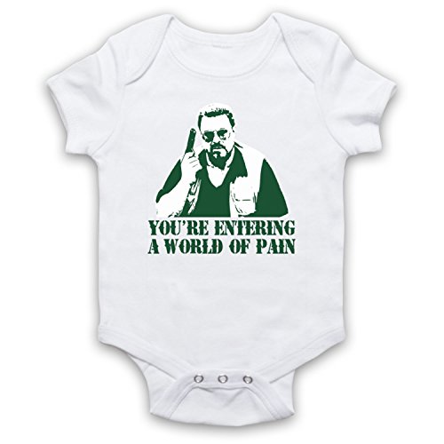 My Icon Art & Clothing Lebowski Walter You're Entering A World of Pain Comedy Film Babystrampler, Weiß, 0-3 Monate von My Icon Art & Clothing