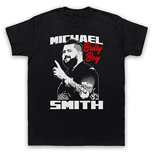 My Icon Art & Clothing Michael Smith Bully Boy Darts Tribute English Player Herren T-Shirt, Schwarz, XL von My Icon Art & Clothing