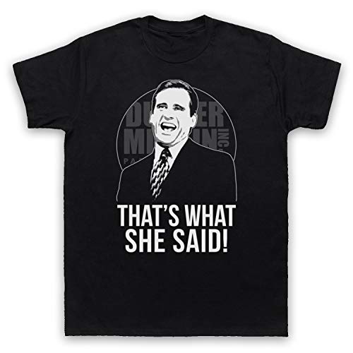 My Icon Art & Clothing Office Michael Scott That's What She Said Comedy TV Herren T-Shirt, Schwarz, Medium von My Icon Art & Clothing
