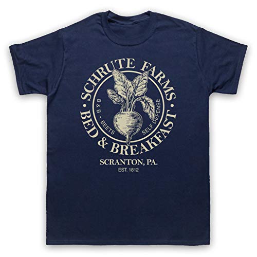 My Icon Art & Clothing Office Schrute Farms Bed & Breakfast Comedy TV Herren T-Shirt, Ultramarinblau, Large von My Icon Art & Clothing
