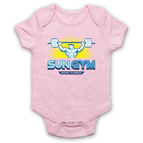 My Icon Art & Clothing Pain Gain Sun Gym Bodybuilding Logo Film Babystrampler, Hellrosa, 3-6 Monate von My Icon Art & Clothing