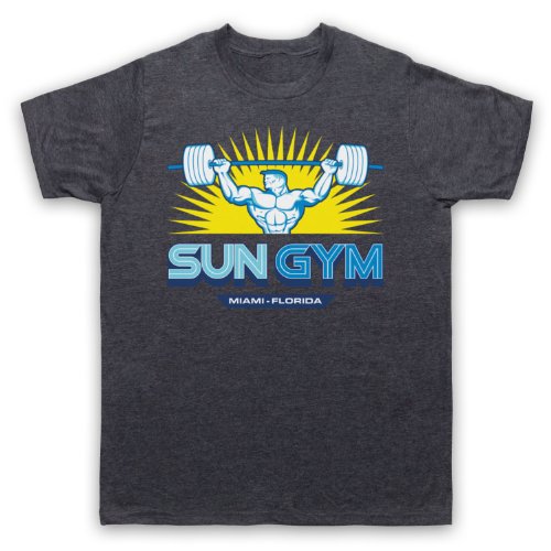 My Icon Art & Clothing Pain Gain Sun Gym Bodybuilding Logo Film Herren T-Shirt, Jahrgang Schiefer, Large von My Icon Art & Clothing