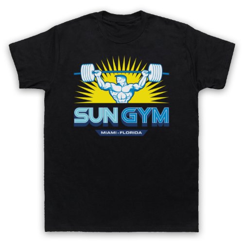 My Icon Art & Clothing Pain Gain Sun Gym Bodybuilding Logo Film Herren T-Shirt, Schwarz, XL von My Icon Art & Clothing