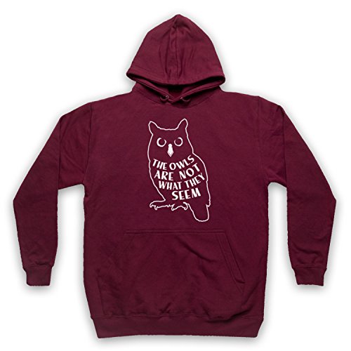 My Icon Art & Clothing Peaks The Owls Are Not What They Seem Lynch Cult TV Show Erwachsenen Kapuzensweater, Burgund, Medium von My Icon Art & Clothing