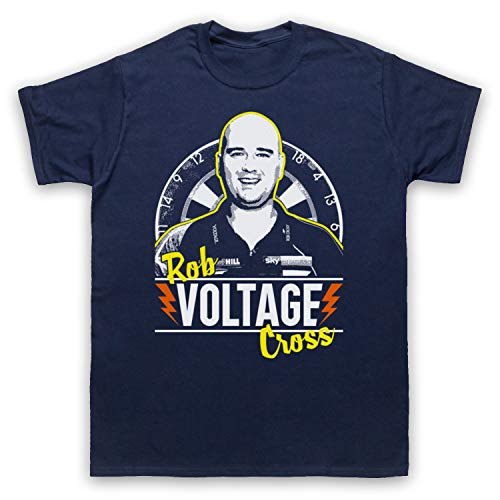 My Icon Art & Clothing Rob Cross Voltage Darts Tribute English Champion Player Herren T-Shirt, Ultramarinblau, XL von My Icon Art & Clothing