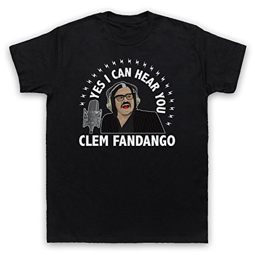 My Icon Art & Clothing Toast London Yes I Can Hear You Clem Fandango Comedy TV Herren T-Shirt, Schwarz, XL von My Icon Art & Clothing