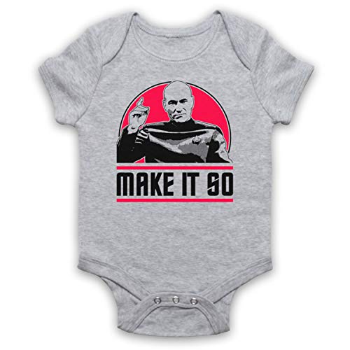 My Icon Art & Clothing Trek Captain Jean-Luc Picard Make It So Babystrampler, Grau, 3-6 Monate von My Icon Art & Clothing