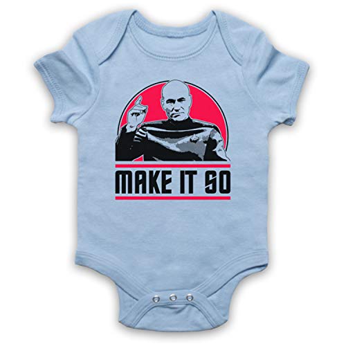 My Icon Art & Clothing Trek Captain Jean-Luc Picard Make It So Babystrampler, Hellblau, 6-12 Monate von My Icon Art & Clothing