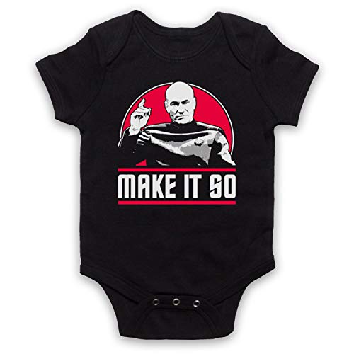 My Icon Art & Clothing Trek Captain Jean-Luc Picard Make It So Babystrampler, Schwarz, 3-6 Monate von My Icon Art & Clothing