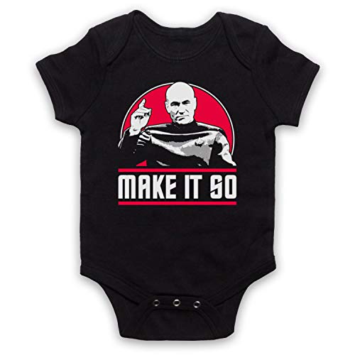 My Icon Art & Clothing Trek Captain Jean-Luc Picard Make It So Babystrampler, Schwarz, 6-12 Monate von My Icon Art & Clothing