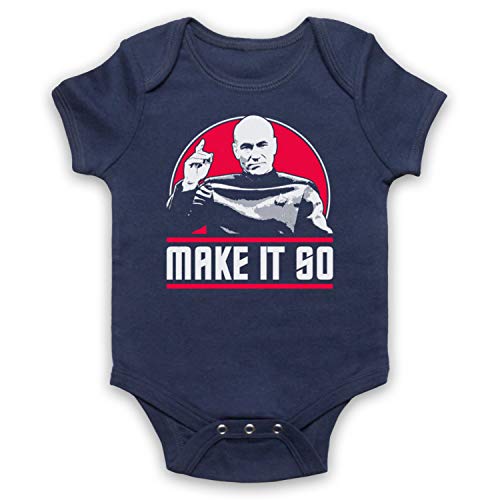 My Icon Art & Clothing Trek Captain Jean-Luc Picard Make It So Babystrampler, Ultramarinblau, 6-12 Monate von My Icon Art & Clothing