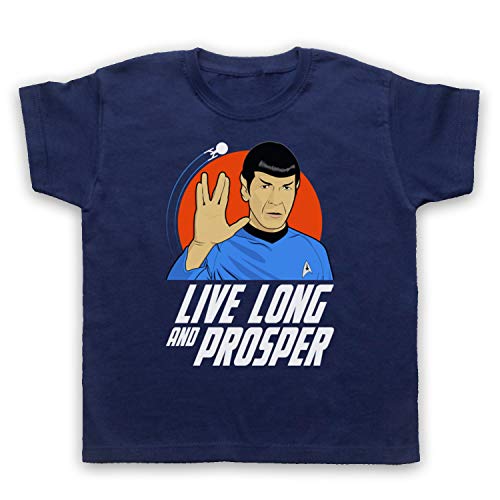 My Icon Art & Clothing Trek Spock Live Long and Prosper Vukcan Finger Greeting Kinder T-Shirt, Ultramarinblau, 5-6 Jahren von My Icon Art & Clothing