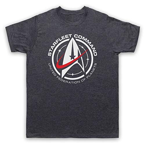 My Icon Art & Clothing Trek Starfleet Command United Federation of Planets Space TV Film Herren T-Shirt, Jahrgang Schiefer, 2XL von My Icon Art & Clothing