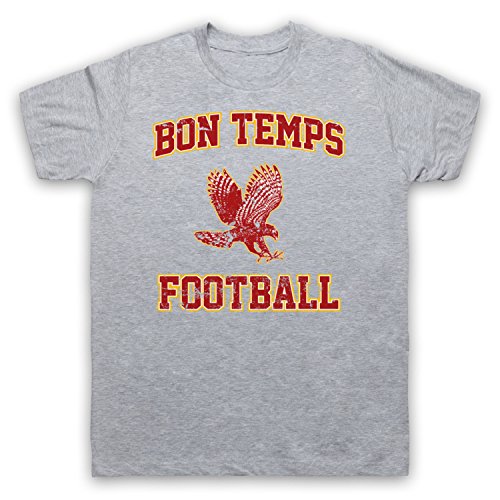 My Icon Art & Clothing True Vampire Bon Temps Football Horror TV Herren T-Shirt, Grau, Medium von My Icon Art & Clothing