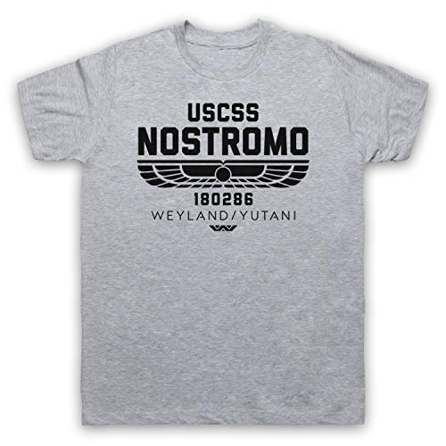 My Icon Art & Clothing USCSS Nostromo 180286 Sci Fi Space Alien Horror Film Spaceship Herren T-Shirt, Grau, Large von My Icon Art & Clothing