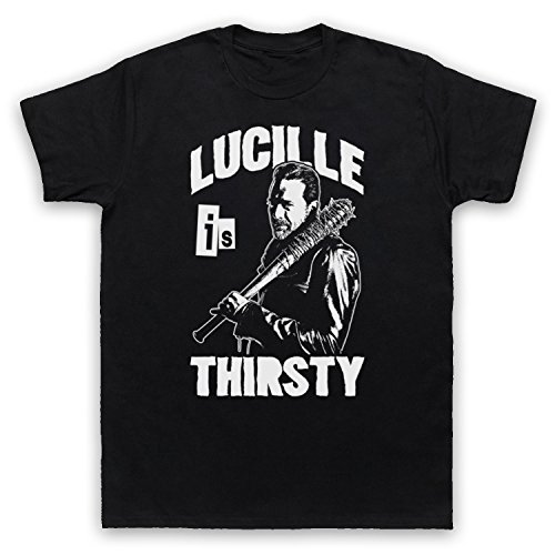 My Icon Art & Clothing Walking Zombie Negan Lucille is Thirsty Horror Graphic Novel TV Herren T-Shirt, Schwarz, 2XL von My Icon Art & Clothing