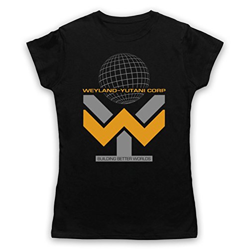 My Icon Art & Clothing Weyland Yutani Sci Fi Space Alien Horror Film Damen T-Shirt, Schwarz, Large von My Icon Art & Clothing