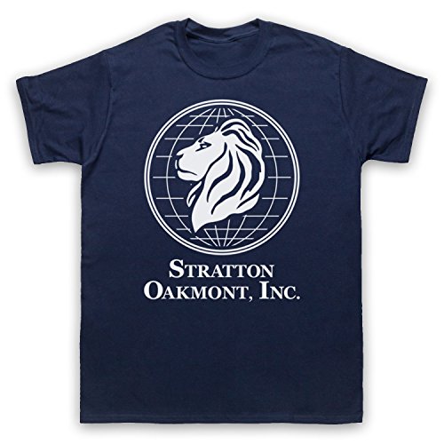 My Icon Art & Clothing Wolf Street Stratton Oakmont Inc Crime Drama Film Company Herren T-Shirt, Ultramarinblau, Large von My Icon Art & Clothing