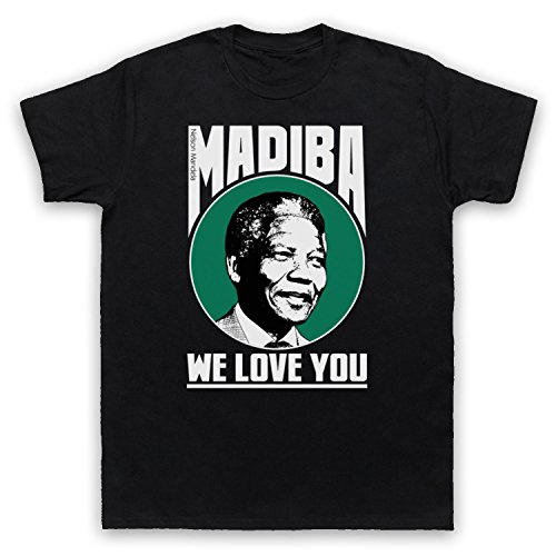 Nelson Mandela Madiba We Love You Herren T-Shirt, Schwarz, 2XL von My Icon Art & Clothing