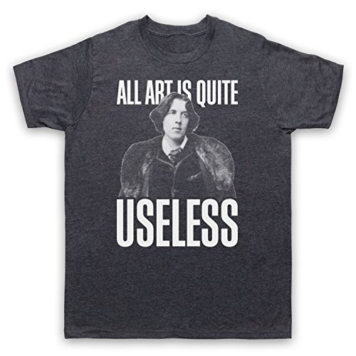 Oscar Wilde All Art is Quite Useless Herren T-Shirt, Jahrgang Schiefer, Large von My Icon Art & Clothing