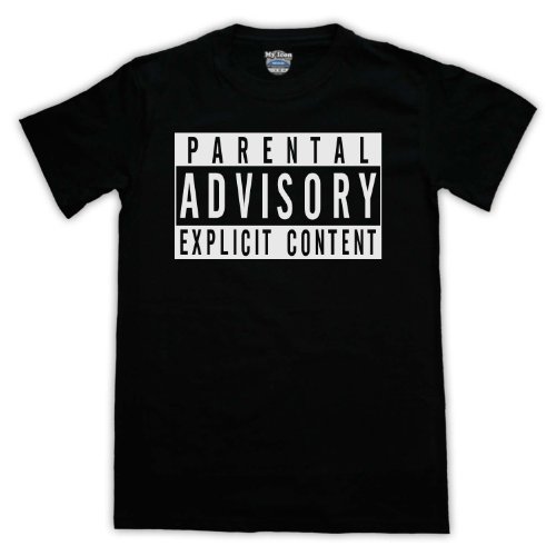 Parental Advisory Slogan Style Herren T-Shirt, Schwarz, Medium von My Icon Art & Clothing
