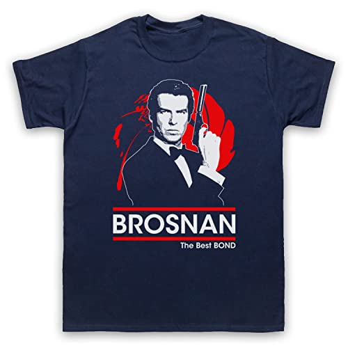 Pierce Brosnan The Best Bond British Spy Secret Agent 00 Double O Herren T-Shirt, Ultramarinblau, 2XL von My Icon Art & Clothing