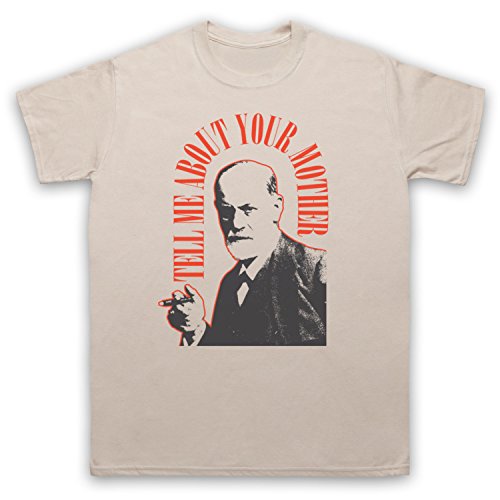 Sigmund Freud Tell Me About Your Mother Herren T-Shirt, Beige, Medium von My Icon Art & Clothing