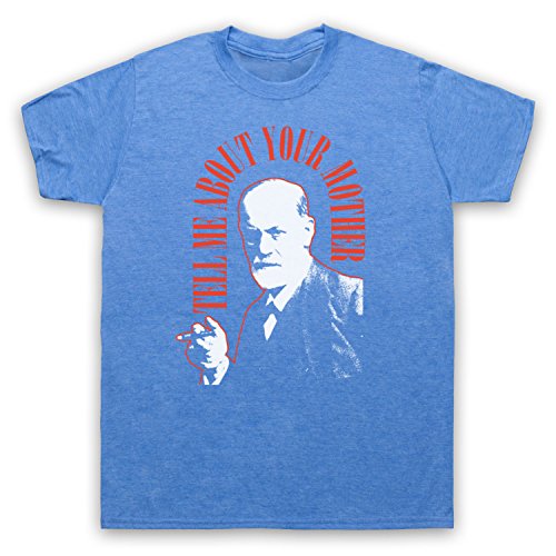 Sigmund Freud Tell Me About Your Mother Herren T-Shirt, Jahrgang Blau, Large von My Icon Art & Clothing